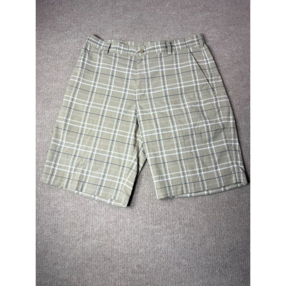 Nike Golf Dri-Fit Shorts Men's 34 Taupe‎ Plaid Stretch Tour Performance Pockets